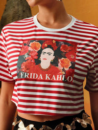 Thumbnail for Vibrante Vermilion: Frida Stripe Top