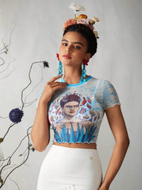 Thumbnail for Frida Azul Celestial Crop Top