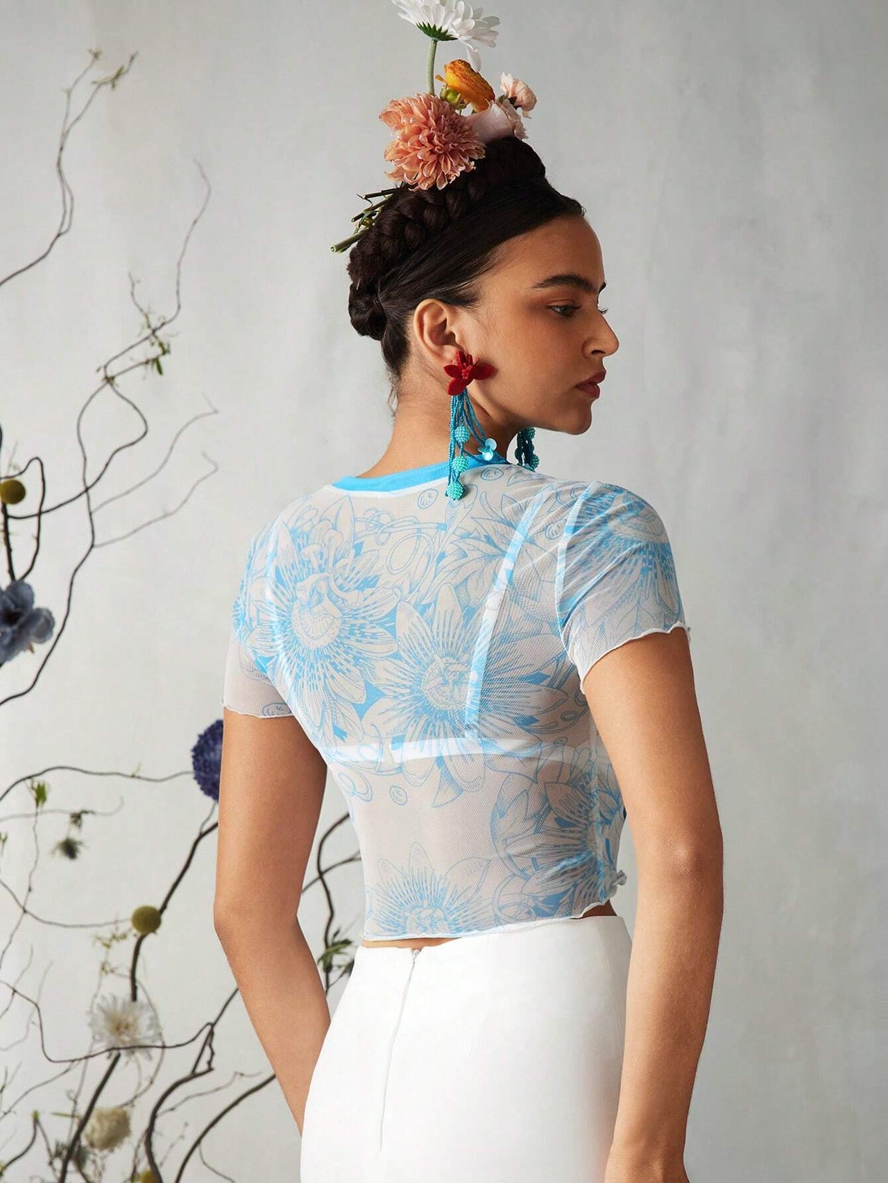 Frida Azul Celestial Crop Top