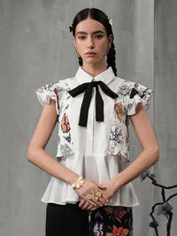 Thumbnail for Blusa Peplum Mariposas de Frida (Diseñada por Katharsis)