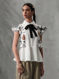 Thumbnail for Blusa Peplum Mariposas de Frida (Diseñada por Katharsis)