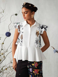 Thumbnail for Blusa Peplum Mariposas de Frida (Diseñada por Katharsis)