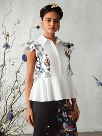 Thumbnail for Blusa Peplum Mariposas de Frida (Diseñada por Katharsis)