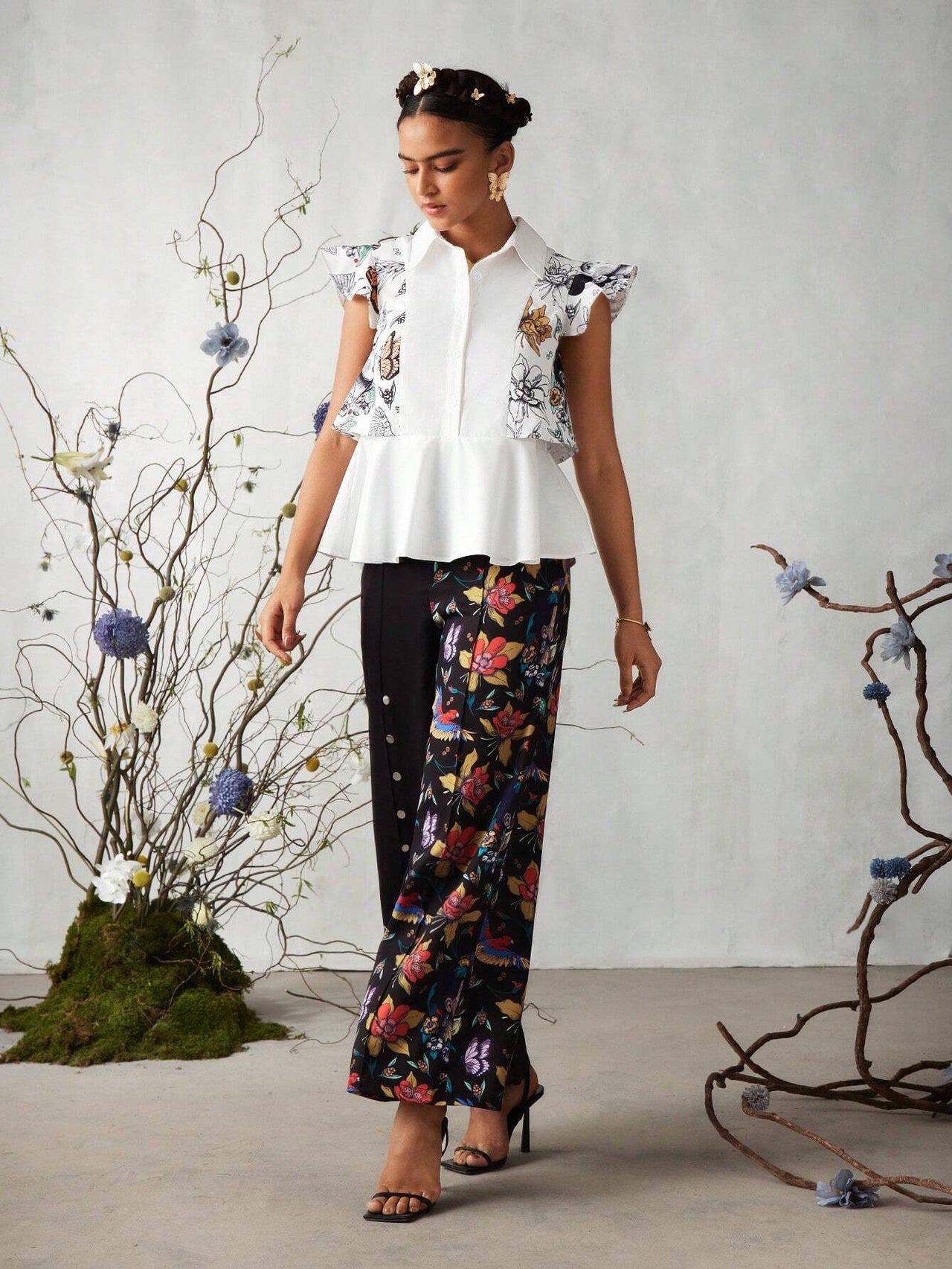 Blusa Peplum Mariposas de Frida (Diseñada por Katharsis)