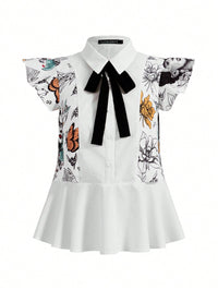 Thumbnail for Blusa Peplum Mariposas de Frida (Diseñada por Katharsis)
