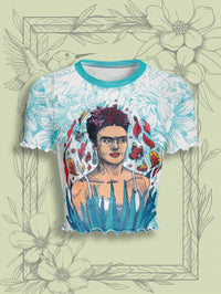 Thumbnail for Frida Azul Celestial Crop Top
