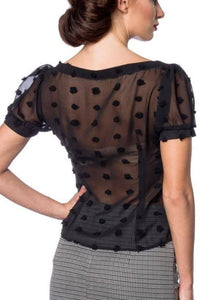 Thumbnail for Blusa Negra Puntos Suizos