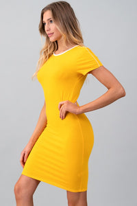 Thumbnail for Vestido Casual Manga Corta Amarillo