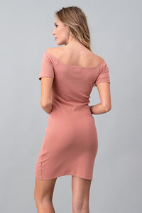 Thumbnail for Vestido Rosa Strapless Manga Corta