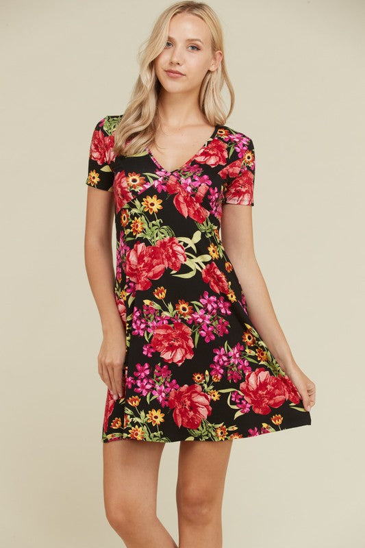 Vestido Black Garden cuello V corto