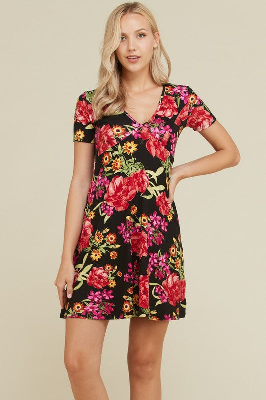 Vestido Black Garden cuello V corto