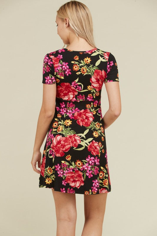 Vestido Black Garden cuello V corto