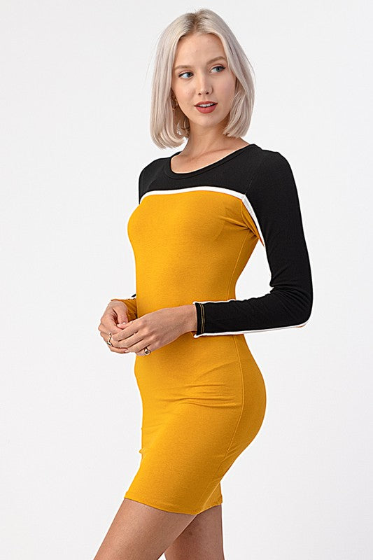 Vestido Figure Mostaza