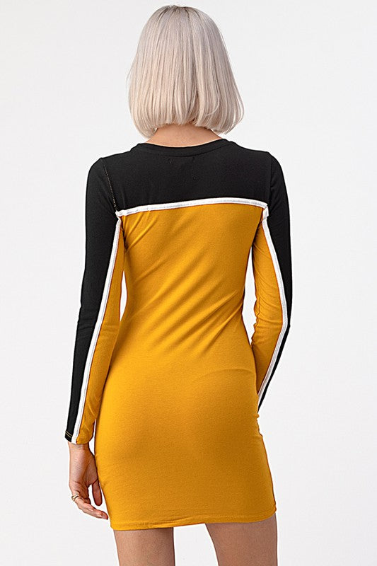 Vestido Figure Mostaza