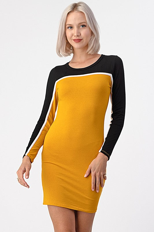 Vestido Figure Mostaza