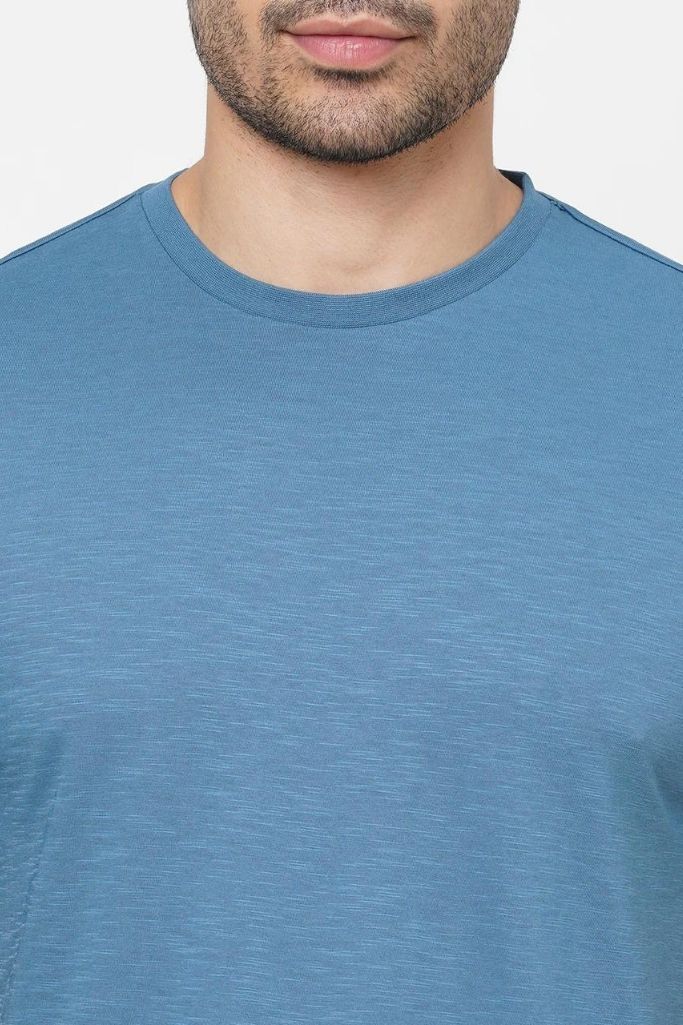 Playera Casual Celeste Manga Corta Tinted
