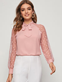 Thumbnail for Blusa Rosa Pálido de Lunares