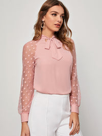 Thumbnail for Blusa Rosa Pálido de Lunares