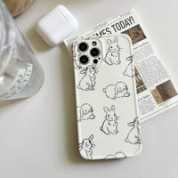 Thumbnail for Estuche de Iphone 14 de Silicona Liquida con Print de Conejos