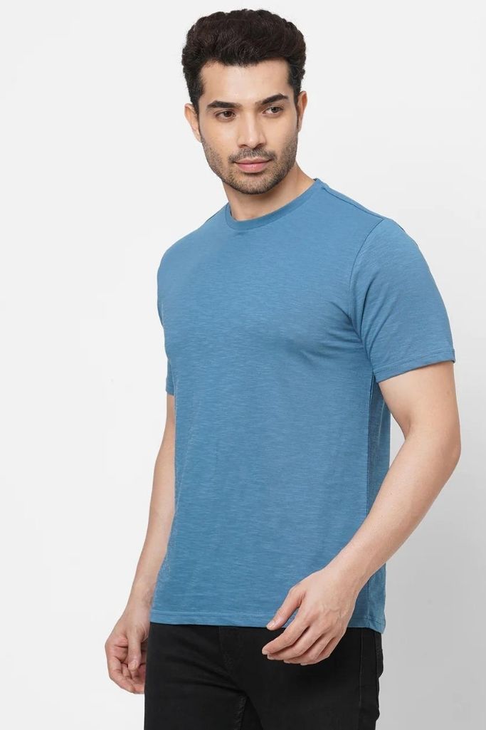 Playera Casual Celeste Manga Corta Tinted