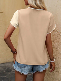 Thumbnail for Blusa de Dos Tonos Manga Tulipan