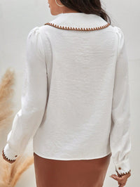 Thumbnail for Blusa Frenchy de Manga Larga en Blanco