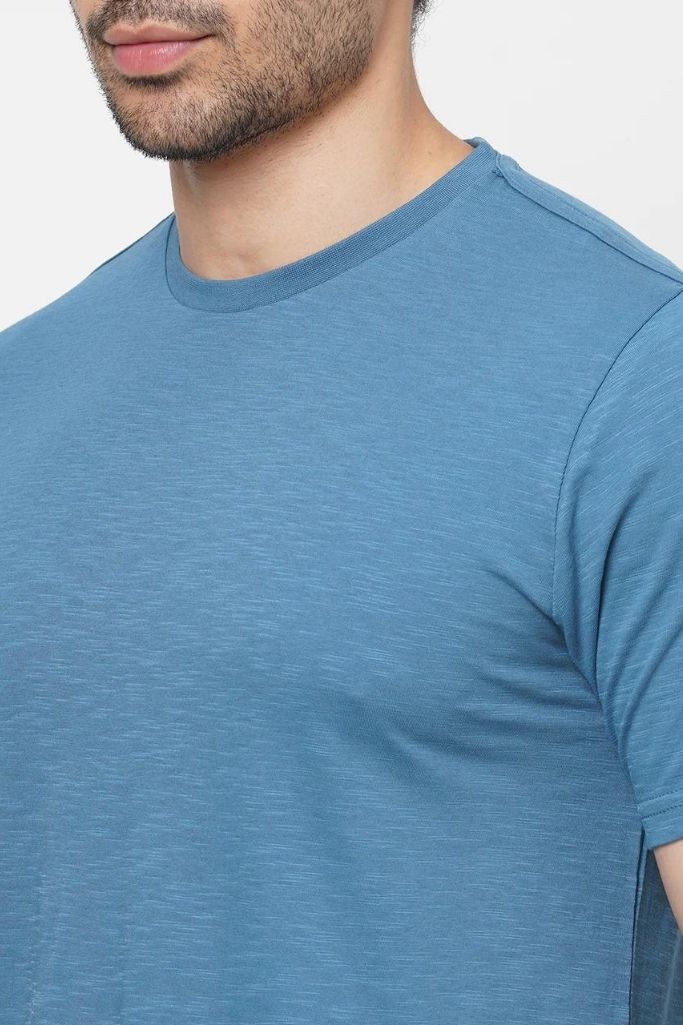 Playera Casual Celeste Manga Corta Tinted