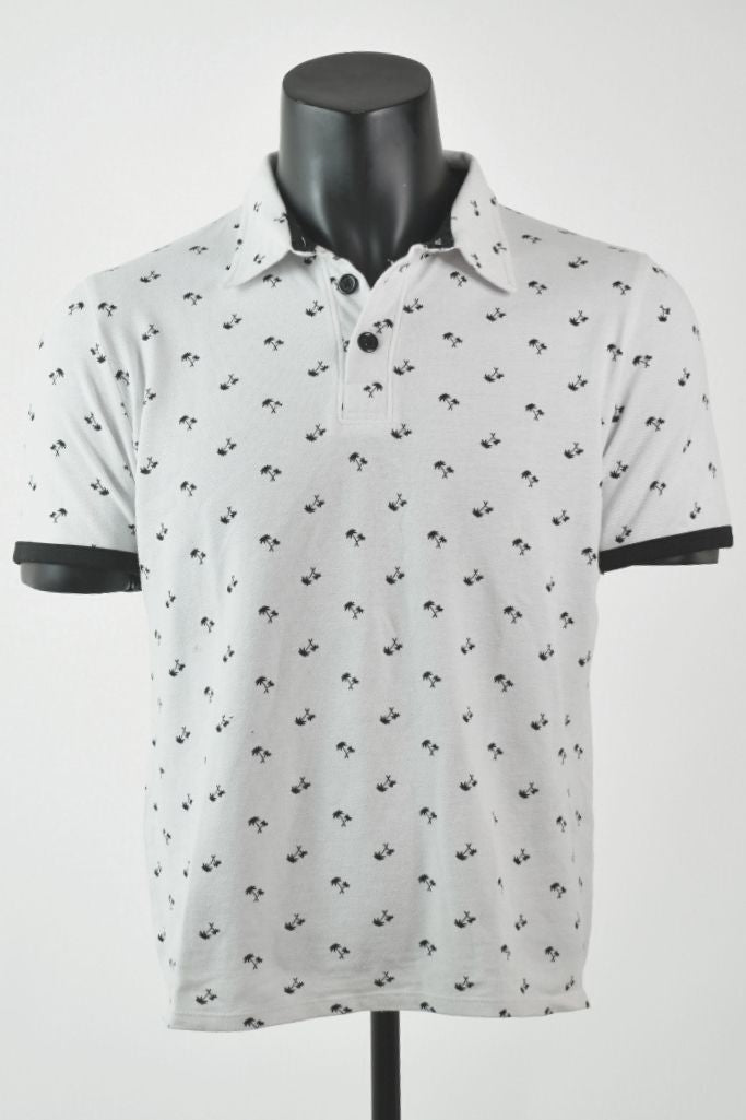 Camisa Polo White Palm Trees