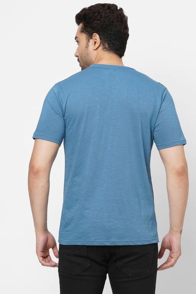 Playera Casual Celeste Manga Corta Tinted