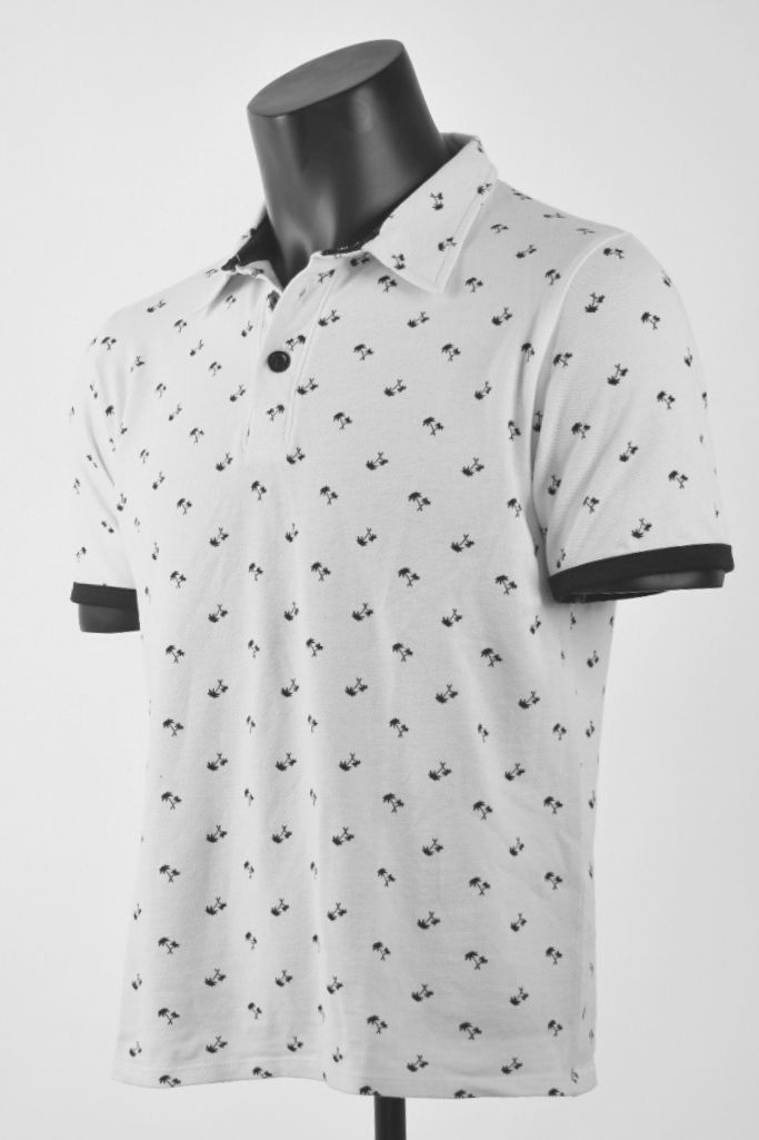 Camisa Polo White Palm Trees