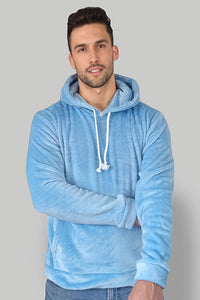 Thumbnail for Sudadero Sherpa Fur en color celeste, ideal para mantenerse cálido y a la moda.