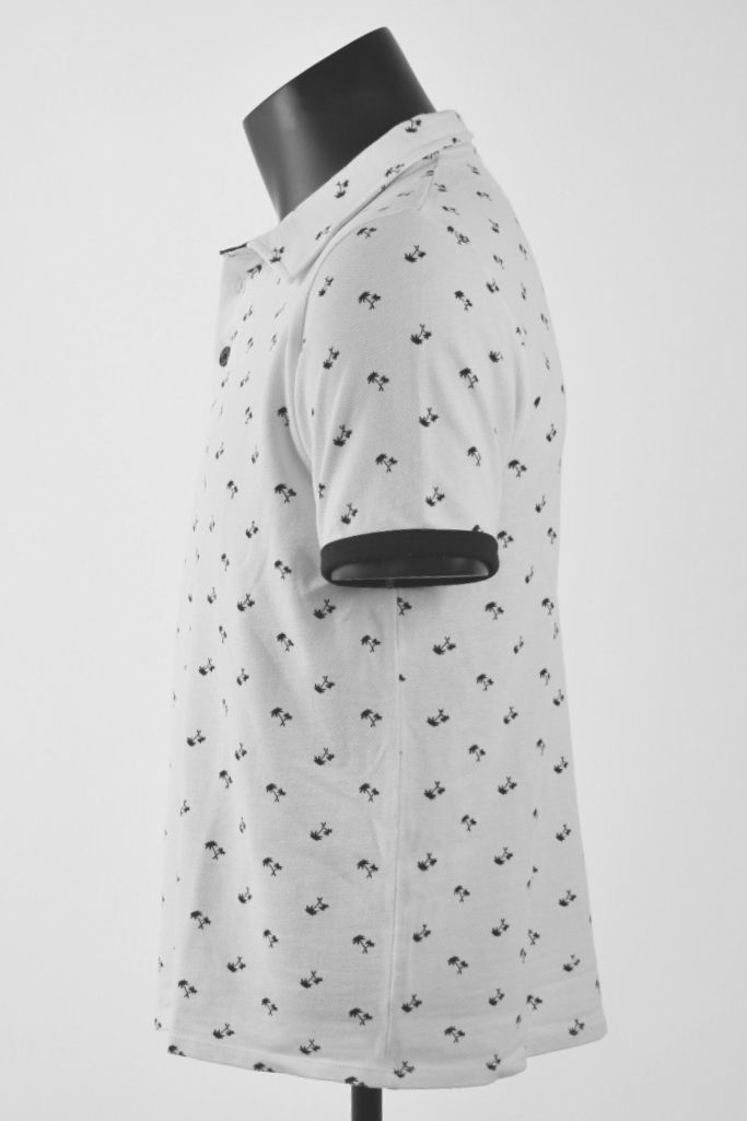 Camisa Polo White Palm Trees