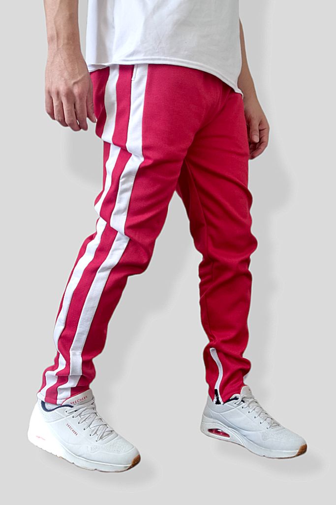 Jogger Red White Stripes Slim Fit