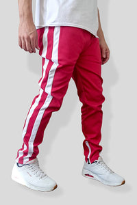 Thumbnail for Jogger Red White Stripes Slim Fit
