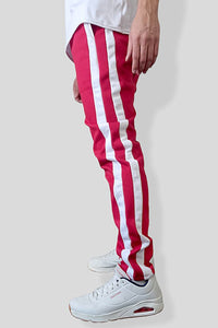 Thumbnail for Jogger Red White Stripes Slim Fit