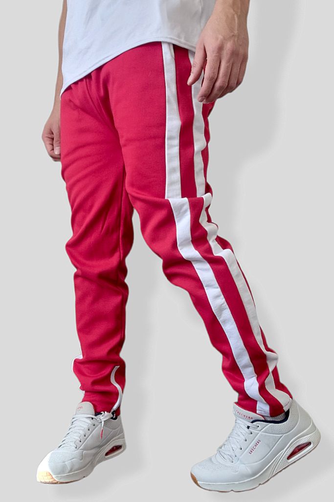 Jogger Red White Stripes Slim Fit