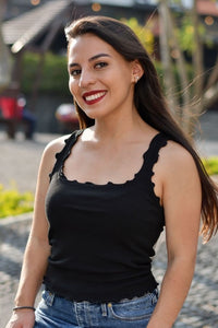 Thumbnail for Blusa Negra de Tirantes Ribbed