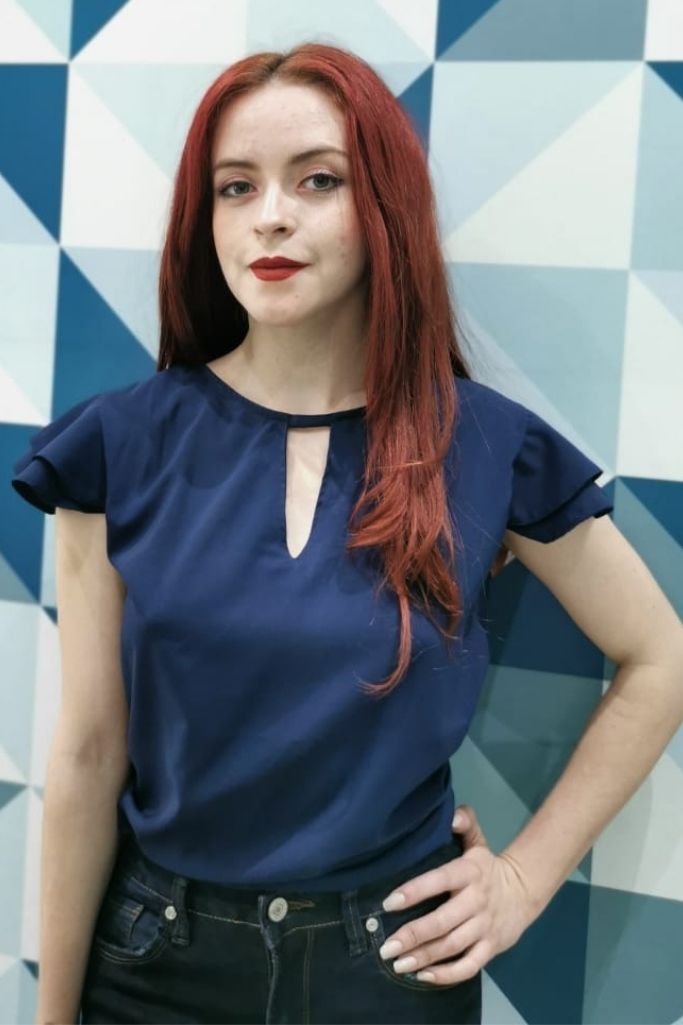 Blusa Bela de Hombros con Vuelitos
