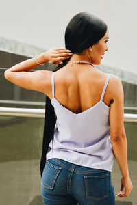 Thumbnail for Blusa de Vuelitos y Tirantes Lila-Dresscode502