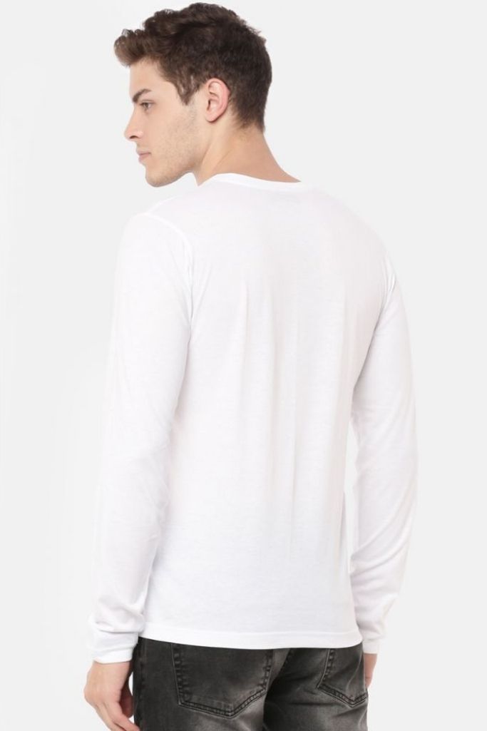Playera Cuello "V" Manga Larga Blanca