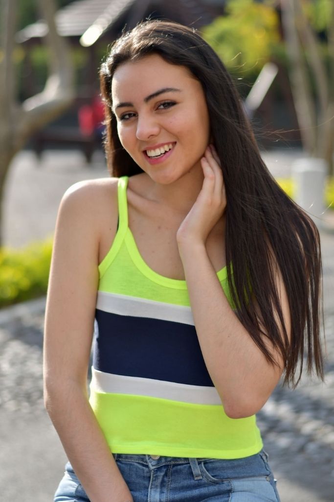 Blusa Casual Limon con Azul