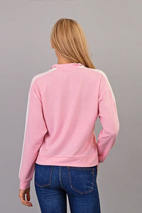 Thumbnail for Sueter de Zipper al Cuello Rosa