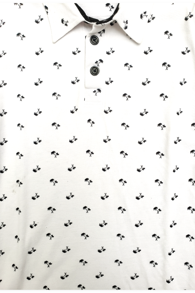 Camisa Polo White Palm Trees