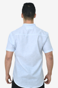 Thumbnail for Camisa Sheen de Cuello Chino Manga Corta