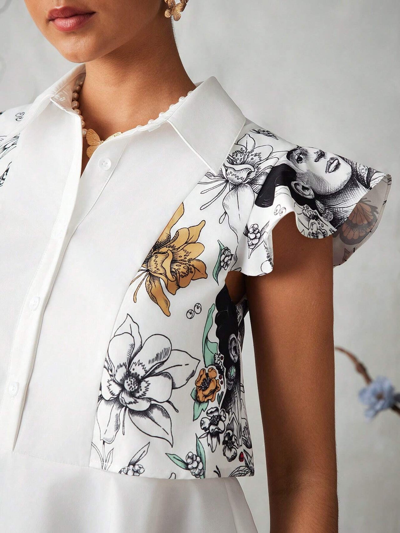 Blusa Peplum Mariposas de Frida (Diseñada por Katharsis)