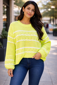 Thumbnail for Sueter Amarillo con lineas blancas