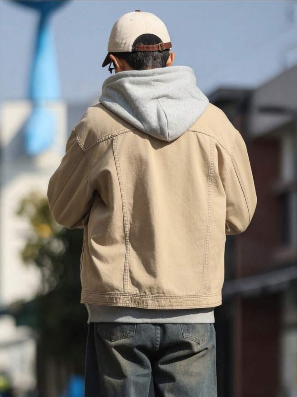 Beige Urban Casual Jacket