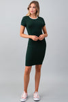 Vestido Casual Manga Corta Verde