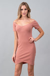 Vestido Rosa Strapless Manga Corta