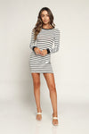 Vestido Stripes Siluet Blanco de Lineas Negras